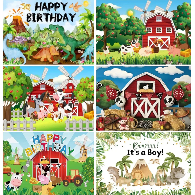 Happy Birthday Party ตกแต่งทารกแรกเกิดการถ่ายภาพฉากหลัง Props Photocall Baby Shower Excavator Photo Studio พื้นหลัง PK-17