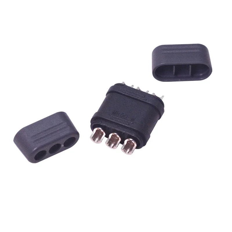 2/3/5/10Pcs Original Amass MR60 Black Three-core 3Pin Connector Nickel-plated Male /Female Plug Sheathed for RC Boat Battery
