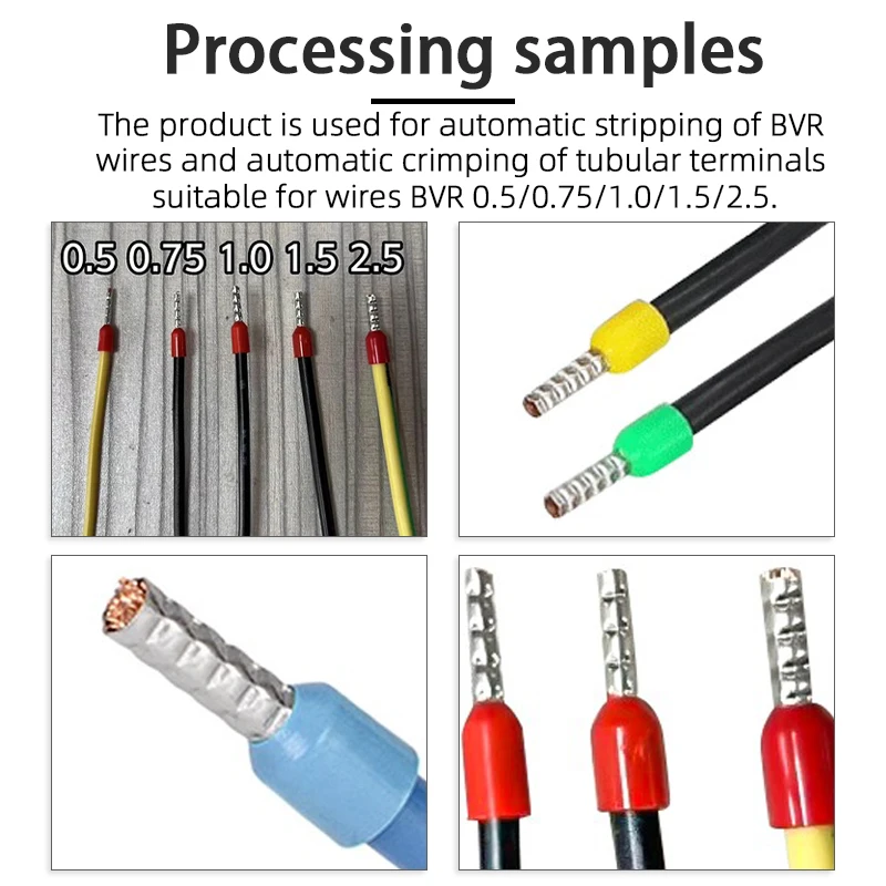 Spellafili e crimpatrici per cavi metallici macchina per crimpare terminali automatici 2 in 1 per terminali a perno tubolari in stile europeo BVR0.5-2.5