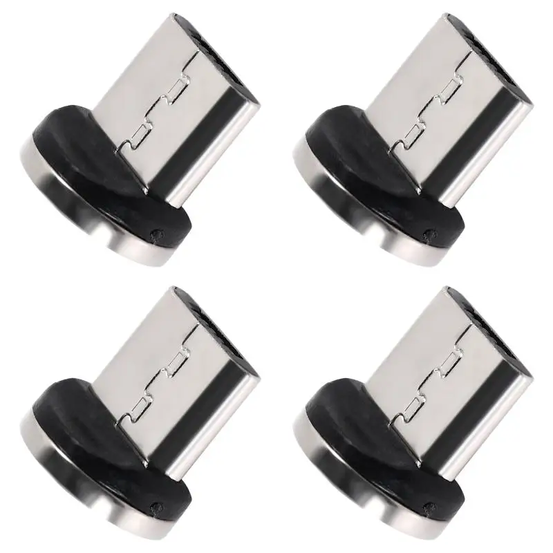 4pack X((Round Magnetic Cable Plug Phone Android Magnet Charger Plug Micro-USB Fast Charging Adapter)