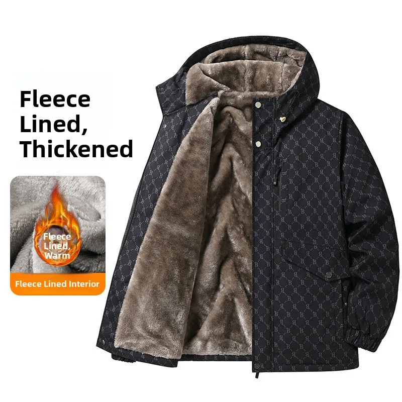 

Мужская утепленная куртка с капюшоном на флисовой подкладке, осенне-зимняя, модная, теплая верхняя одежда, молодежная, с длинными рукавами, на молнии