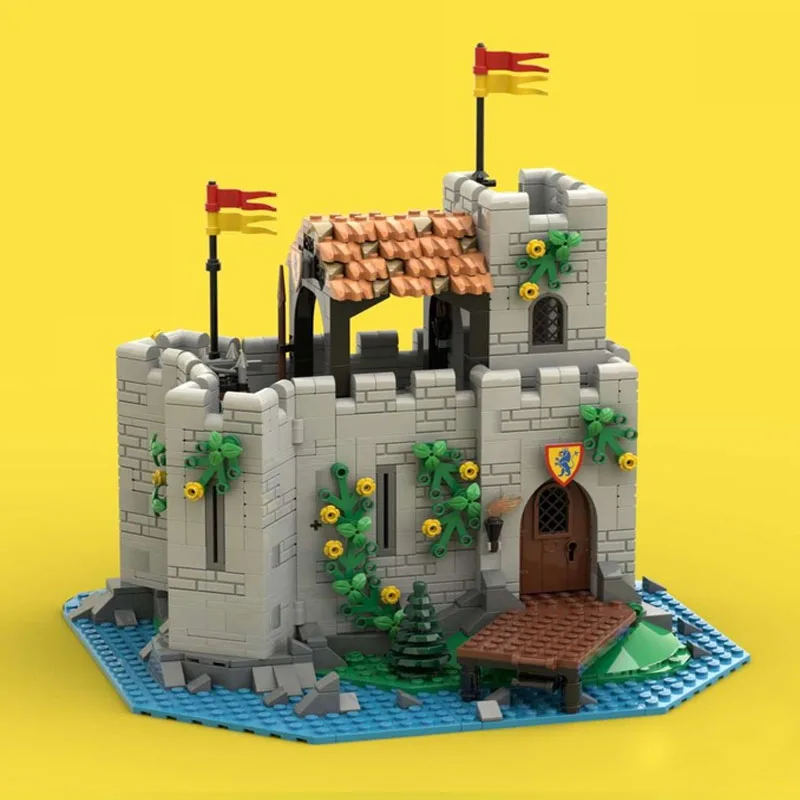 

MOC building blocks Toy Medieval Lion Knight's Outpost small castle model Creative assembly toy set 1232pcs10305 series