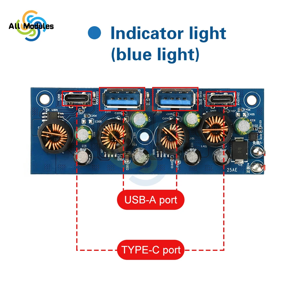 

PD QC 18W/27W Fast Charging Module All-Protocol Smartphone Charger Module DC Car Energy Storage Modification Charging Board