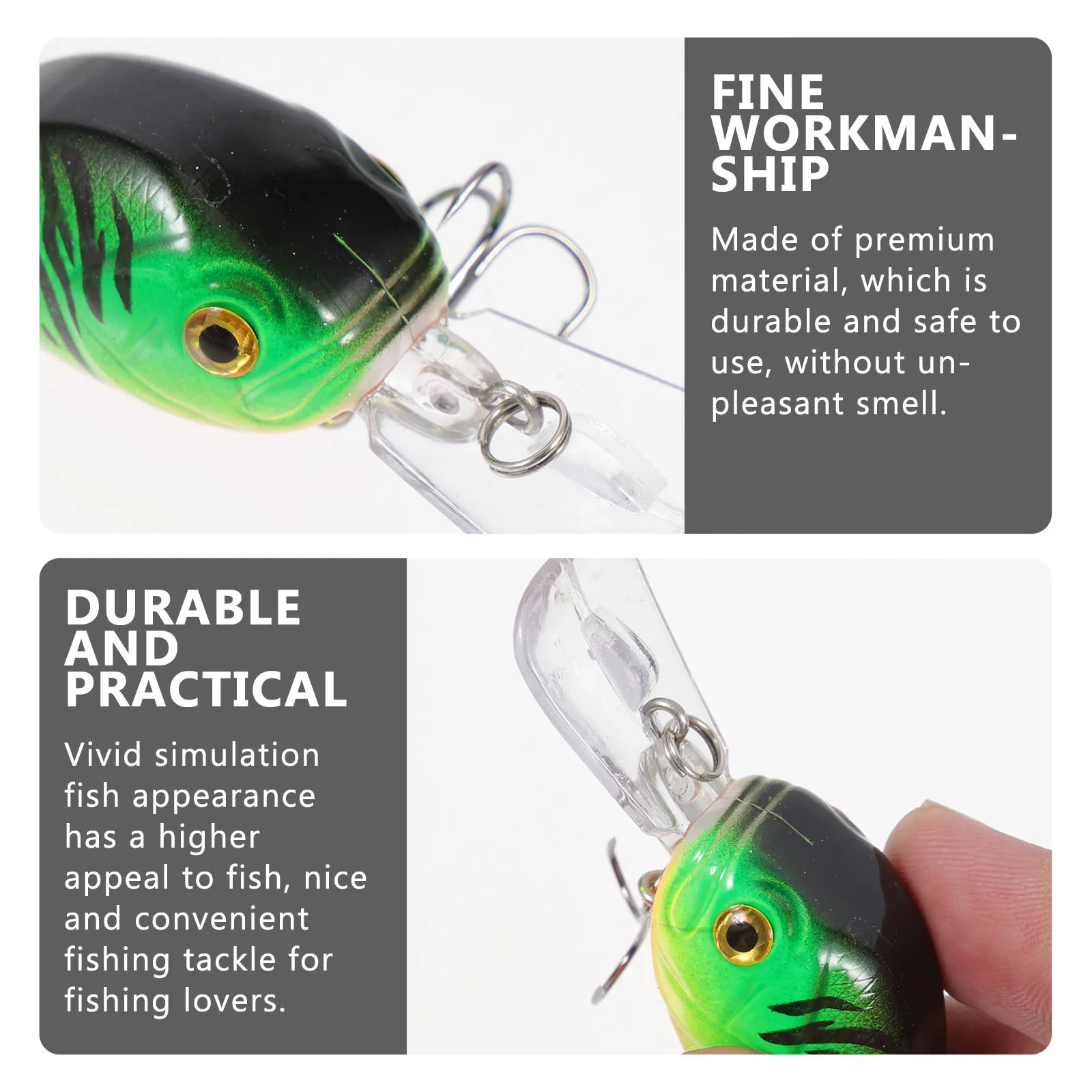 

2Pcs Durable Plastic Fishing Baits Professional Lure Accessories For Fishing Lovers Lightweight Portable Design