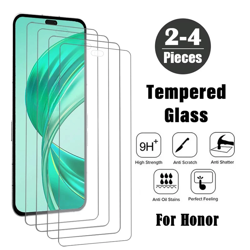 

2-4Pcs Tempered Glass For Honor X9a X9b X9c X8b X7b X6b X8a X7a X6a X7c Screen Protector For Honor 200 90 Smart Protective Film