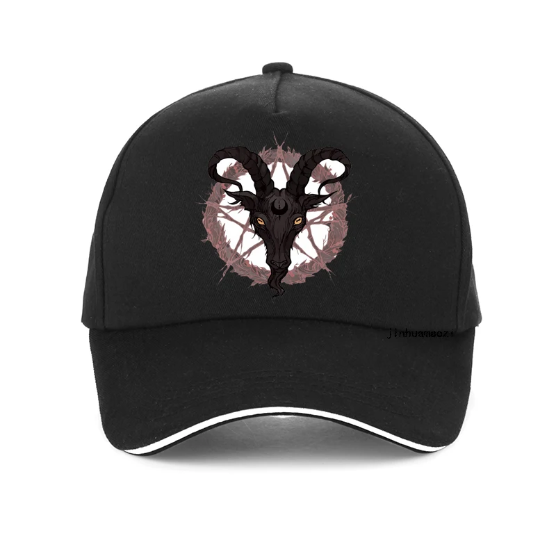 

Summon demon print Baseball cap Men Sigil Of Satan T Shirt 90s Goat Head hat Summer Unisex adjustable snapback hats