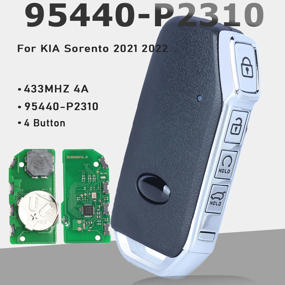 

KEYECU 95440-P2310, SY5SKFGE03 433MHz 4A Chip for Kia Sorento 2021 2022 Smart Car Key 4 Buttons SUV Keyless Go Fob Remote Contro