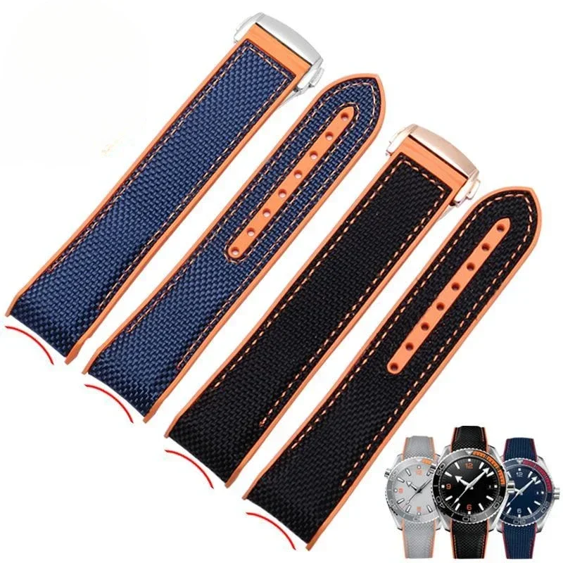 20mm 22mm Rubber Silicone Watch Bands For Omega Seamaster 300 speedmaster Strap Seiko SKX Aqua Terra AT150 Moon Watch Watchband