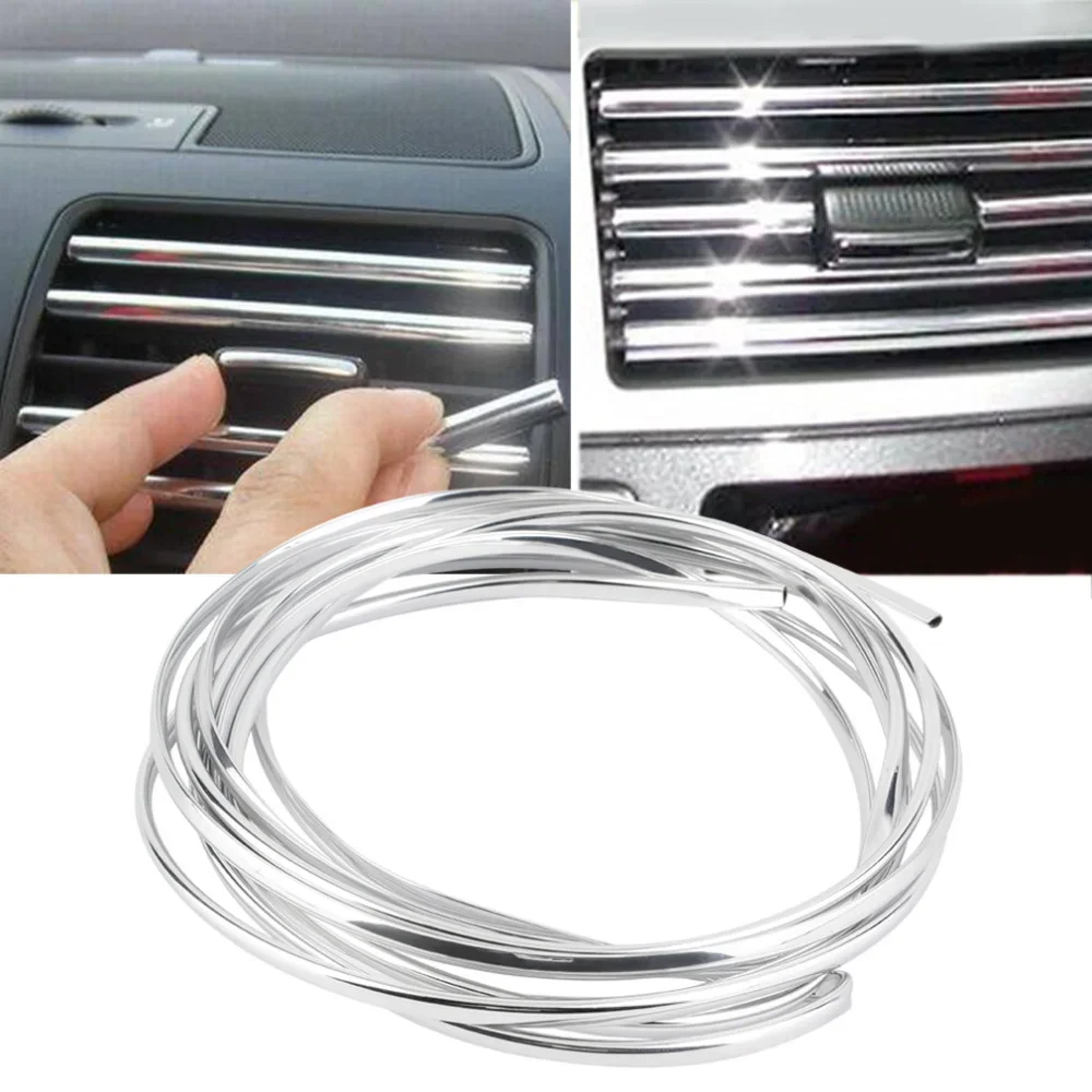 6m Door Edge Scratch Protector DIY Silver Body Decorative Strip U-Strip Air Conditioner Outlet Door Centre Mesh Bumper Adhesive