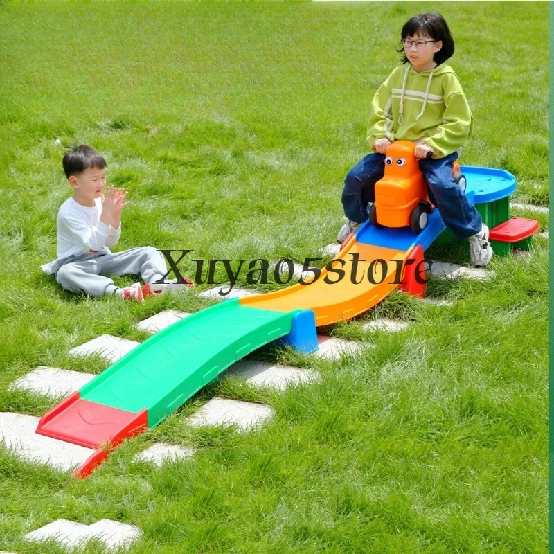 Plastic Toy  Roller Coaster Game For Children Three-stage Sliding Car
