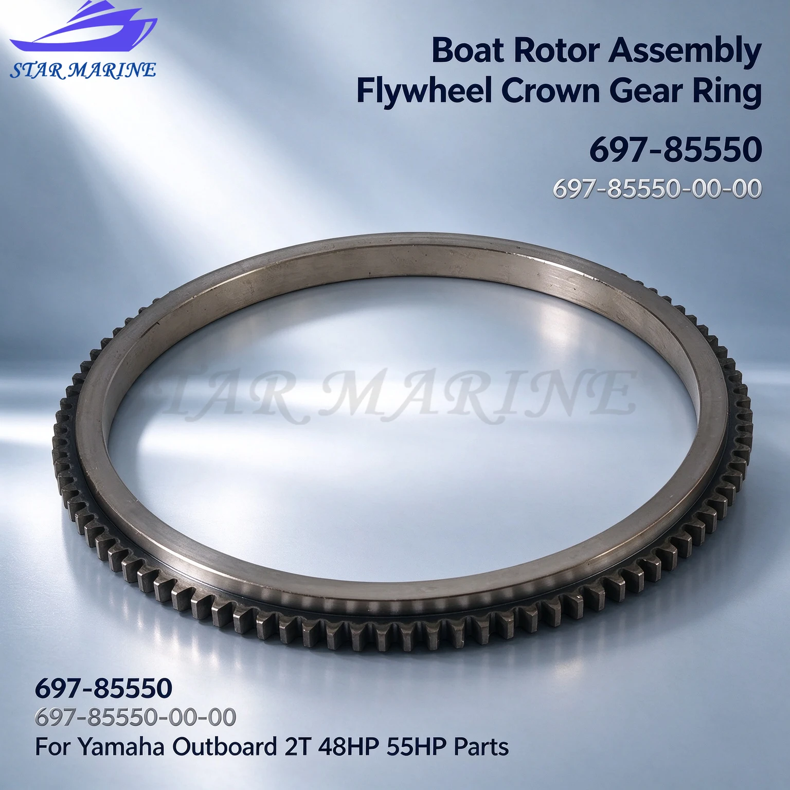 Boat Rotor Assembly Flywheel Crown Gear Ring 697-85550 697-85550-00-00 For Yamaha Outboard 2T 48HP 55HP Parts