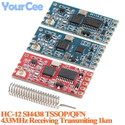 10pcs/1pc HC-12 SI4463 433Mhz Wifi Wireless Serial Port Module HC12 1KM 1000m 433MHz Receiving Transmitting Board TSSOP/QFN