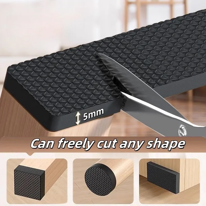5M Felt Chair Leg Pads Tape Self-Adhesive Anti-slip Furniture Sliding Strip Mat Floor scratch Protector Wear-resisting Stickers