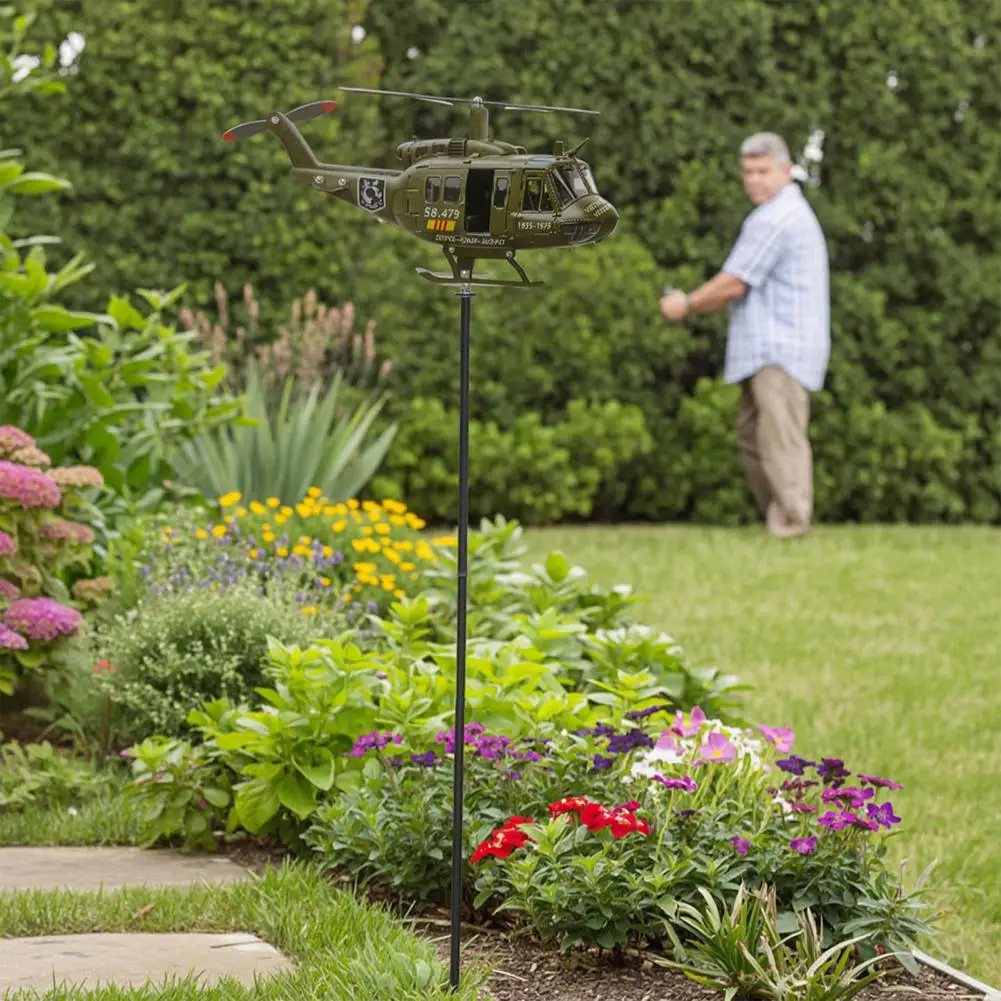3D Metal Pipe Windmill Wind Direction Compass Weather Vane Garden Decoration Airplane Weathervane Decorative Wind Direction