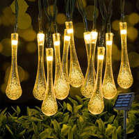 6M 30LED Solar Droplet Bulb String Lights Outdoor Waterproof Christmas Garland Garden Light Lawn Courtyard Solar Lamp Decoration