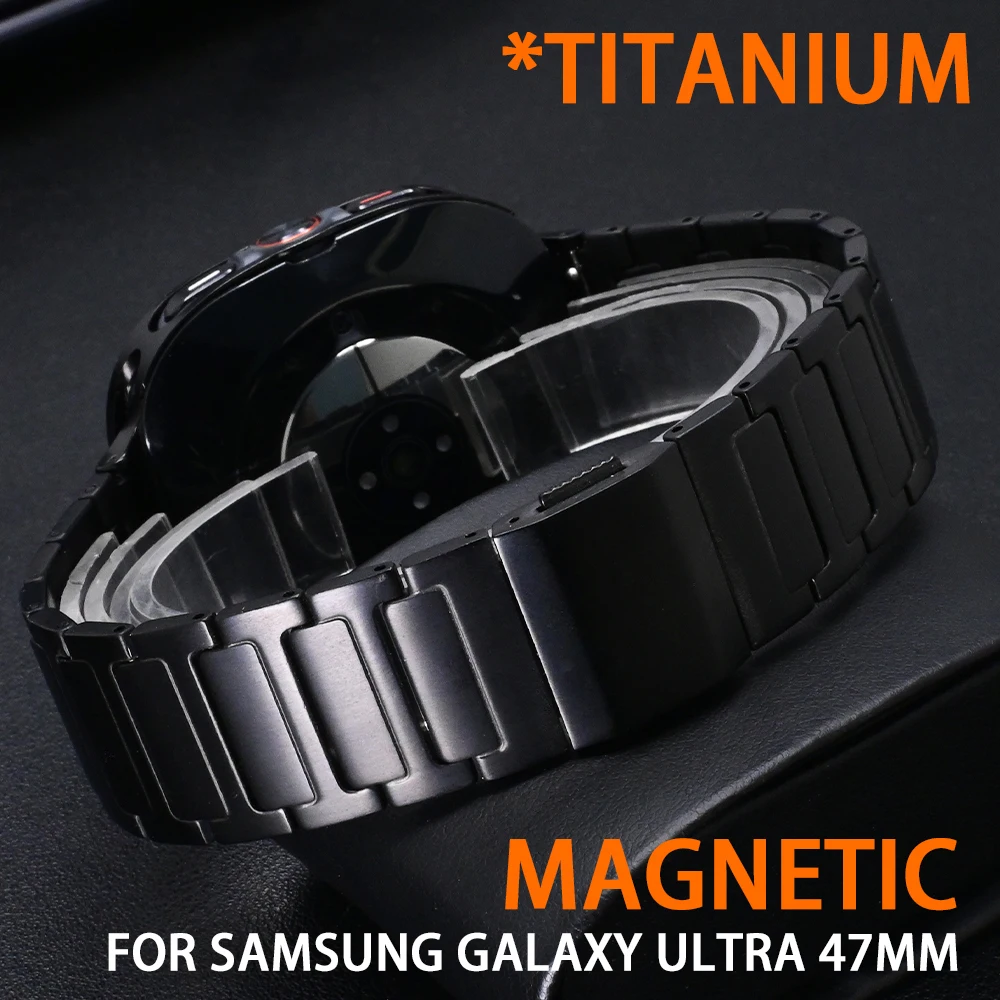 

Ultra Titanium Band for Samsung Galaxy Ultra Watch 47mm Man Luxury Smartwatch Bracelet GALAXY ULTRA Strap Magnetic Buckle Correa