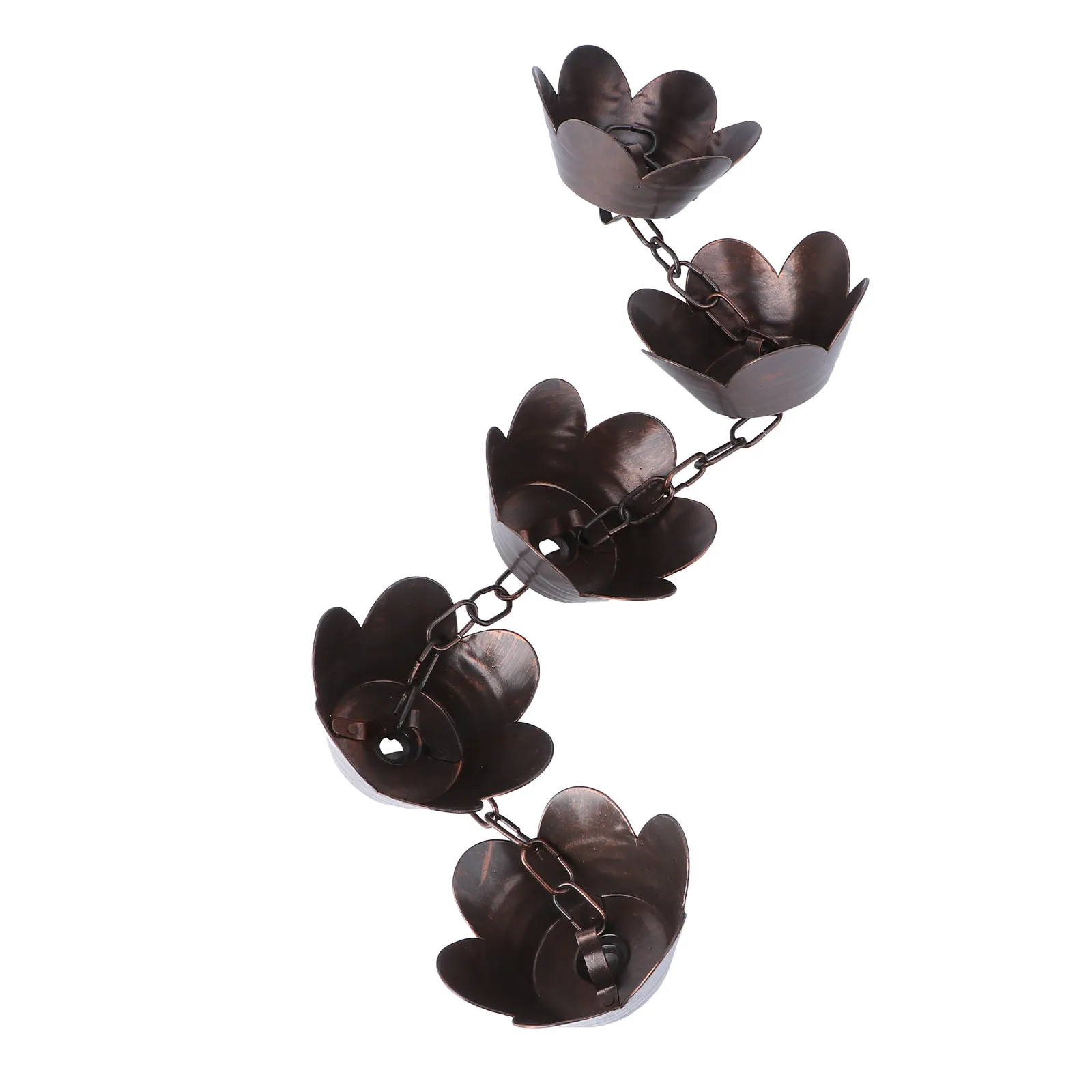 

Metal Rain Chain Petal Shape Chimes Cups for Gutter Drainage Garden Patio Yard Villa Decorative Downspout