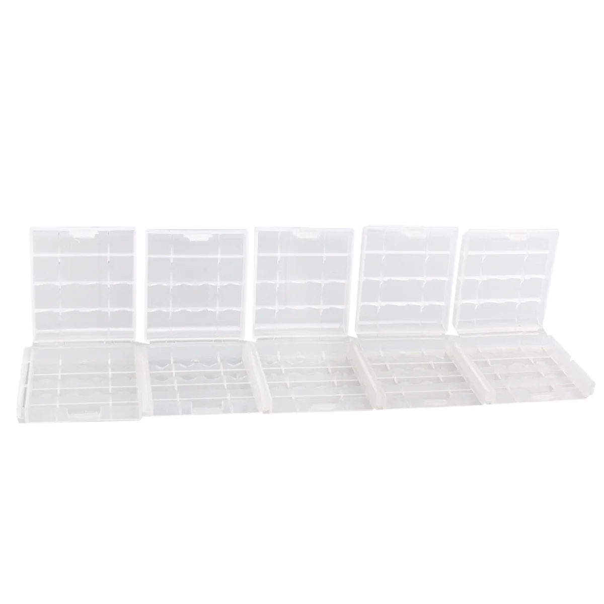 

5Pcs Portable Electronic Box Holder Transparent Hard Plastic Organizer Case for Aa Aaa Storage Organizer
