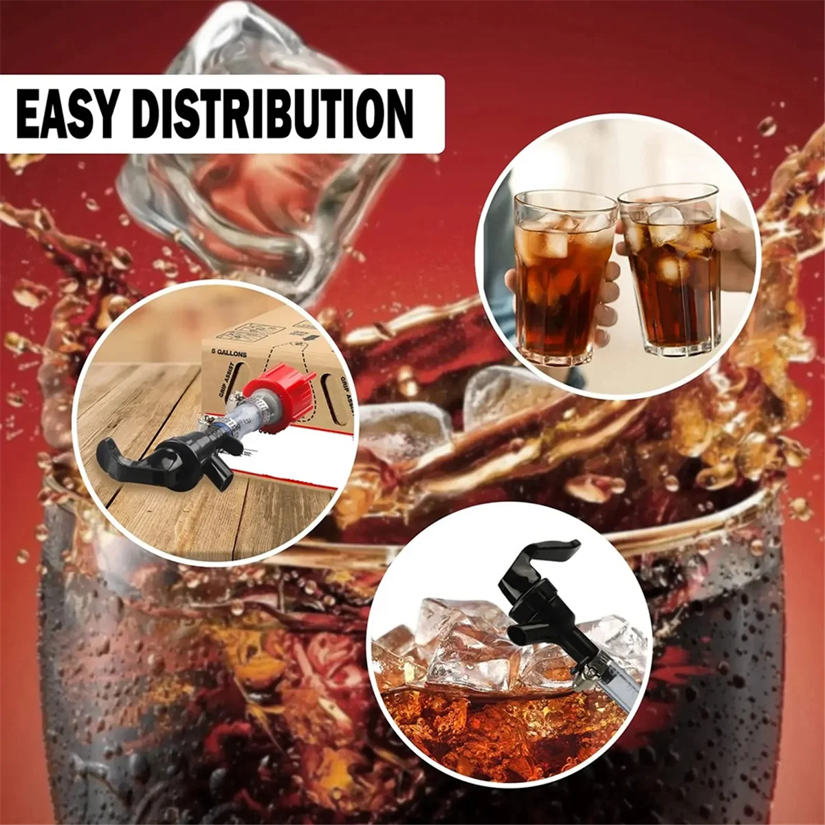 SMIEA Generic Red BIB Tap Valve for Coca Cola Bag in Box Syrups Picnic Faucet Soda Dispensing Hose Kit By GwenB 12cm