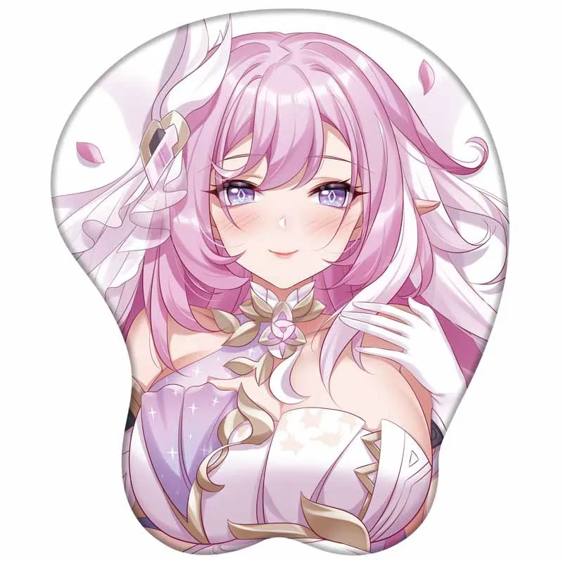 

Elysia 3D Hand Wrist Rest Mouse Pad Game Honkai Impact Mousepad Silicone Butt Breast Oppai Soft Gaming Mouse Mat Office Work