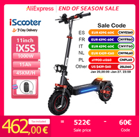 iScooter iX5S 11 inch Electric Scooter 1000W 15Ah 45km/h Off Road Powerful Electric Scooter 65KM Max Range Kick Scooters