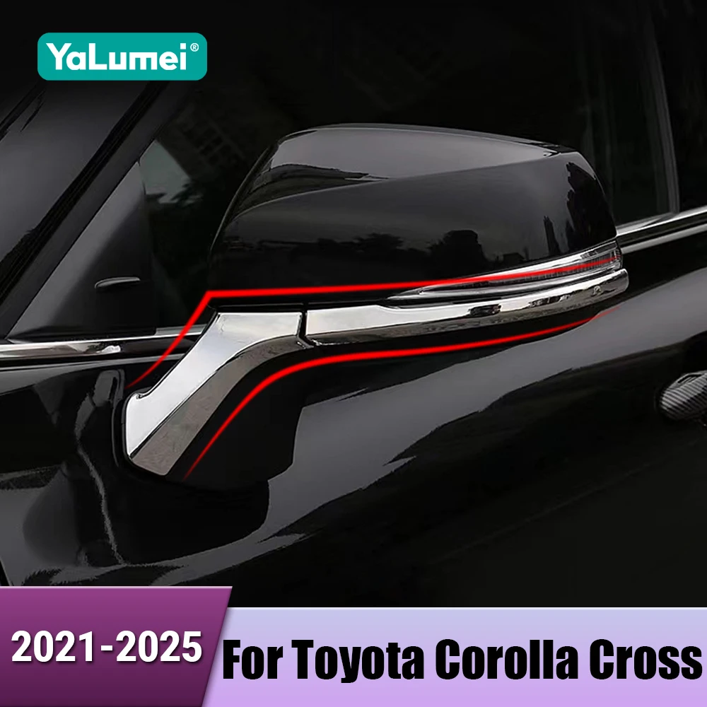 

ABS автомобильное зеркало заднего вида, декоративная полоса, наклейка для Toyota Corolla Cross XG10 2021 2022 2023 2024 2025, гибридные аксессуары