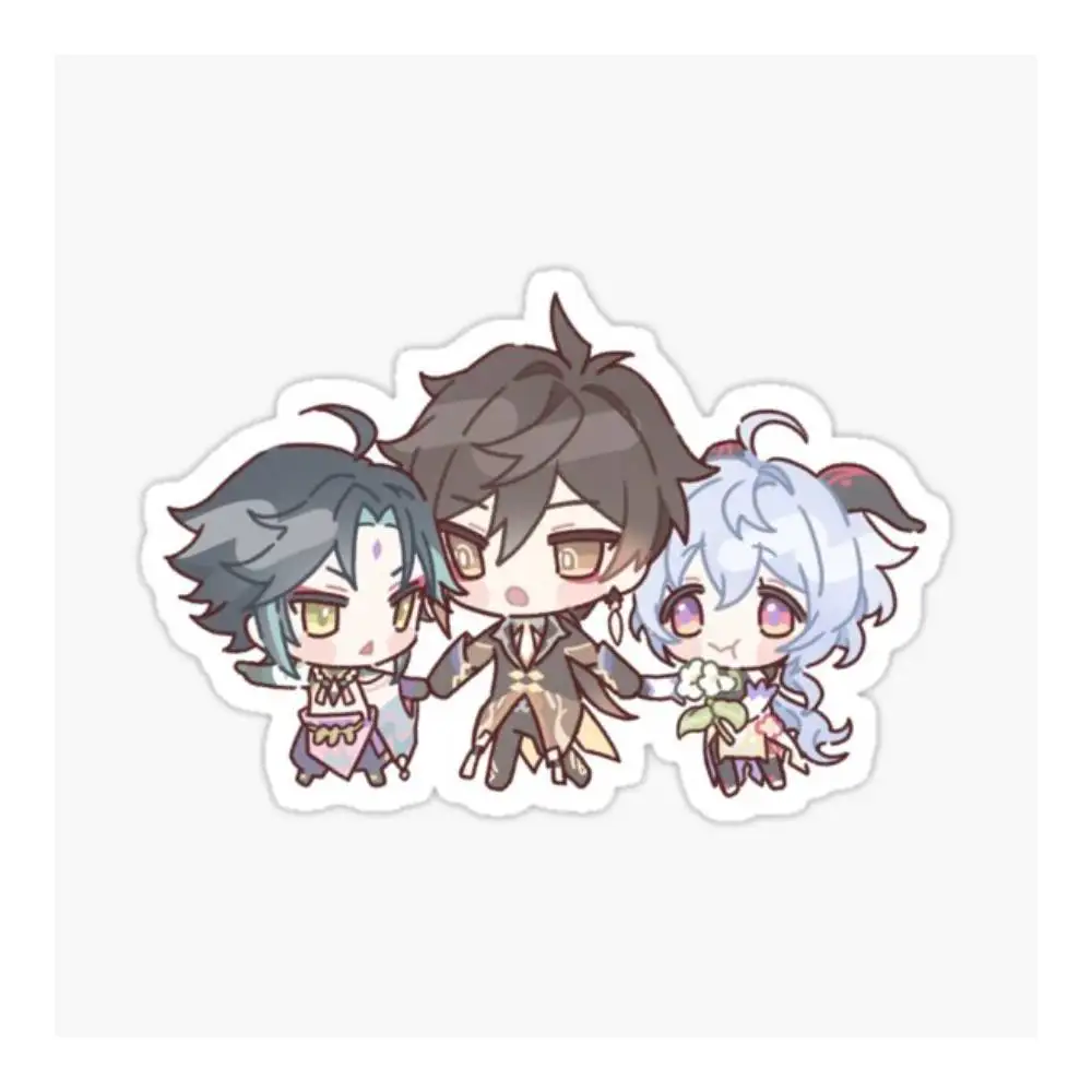 Genshin Impact Chibi Zhongshan Ganyu Xiao Sticker Motorcycle Bumper Trunk Laptop Window Vinyl Decals High Quality Car Decoration