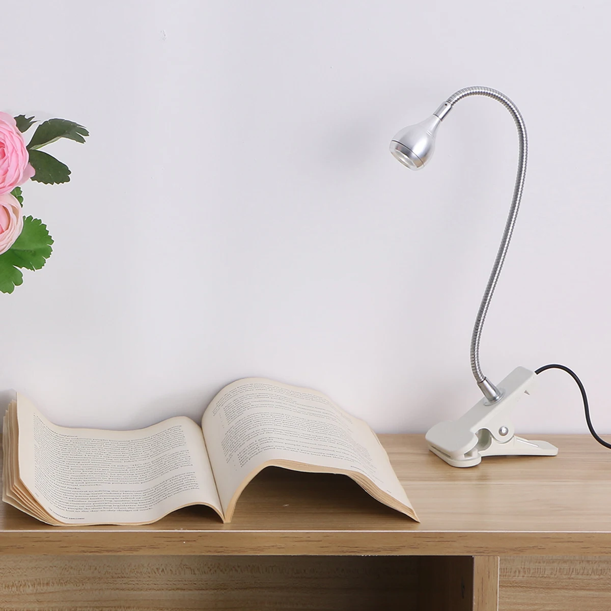 Usb كليب مكتب 360 قابل للتعديل مرنة الرقبة Led القراءة ضوء حماية العين الفضة كتاب مصباح المحمولة السرير الدراسة