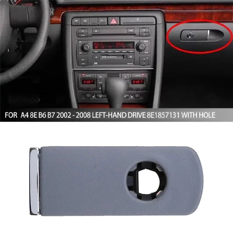 

Durable-1 PCS Car Left-Hand Drive Gray Glove Box Lock Lid Handle With Hole Plastic For A4 8E B6/B7 A4 QUATTRO 8E1857131A 8E