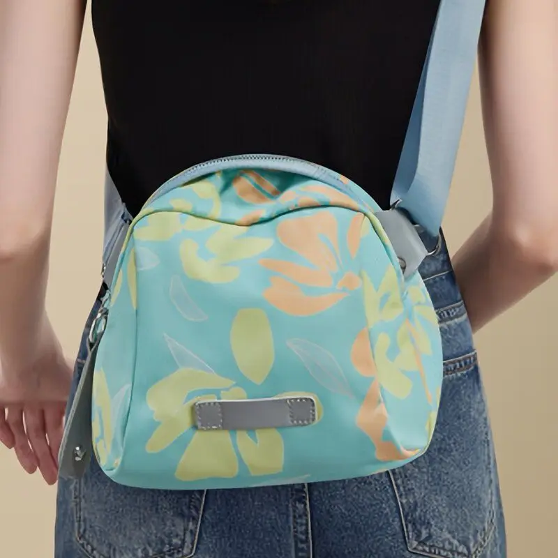 Fashionable  Shaped Lightweight Waterproof Floral Print Crossbody Bag for Women Practical Daily Commuting Bag