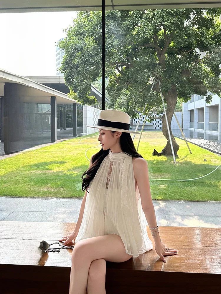 

Женская футболка Ele с тяжелой вышивкой, шелковым кружевом и пэчворком, белая, премиум-класса, модная, из других материалов, 100%