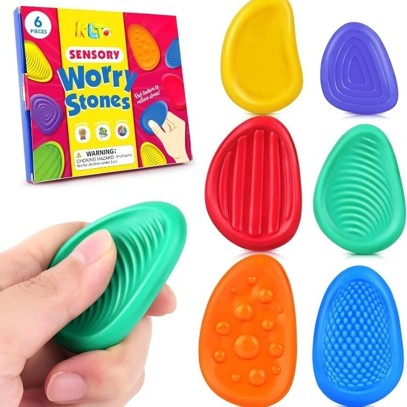 Fidge Toy, Silicone Decompression Toy, Stone Texture Worry Stone Toy, Sedative Kit for Lonely Patients, Stress Relief Toy.