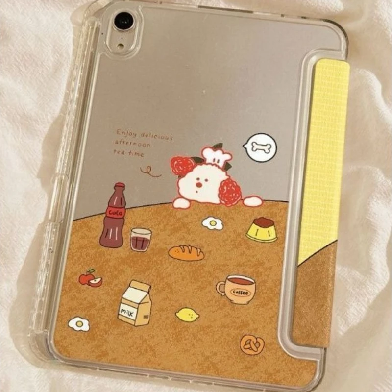 Chef Dog 3+Y Fold Crystal Clear Case for Xiaomi Pad 5/5Pro 6/6Pro 11 Inch Xiaomi Pad 7/7Pro 8/8Pro 11.2 Redmi Pad SE 11 Pro 12.1
