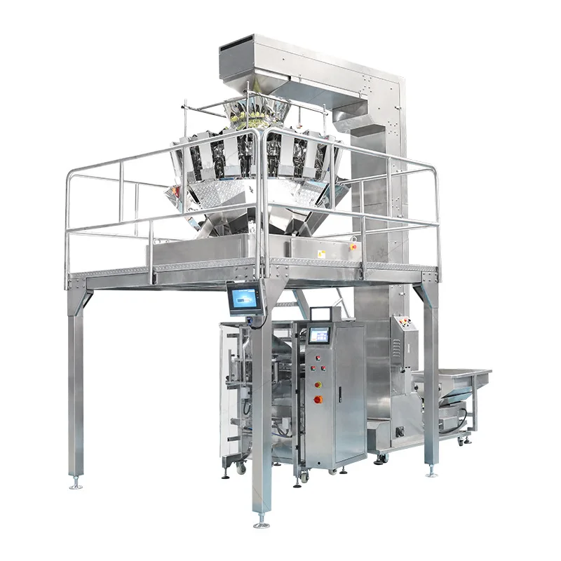 Máquina envasadora de gránulos de nueces, máquina automática de pesaje y envasado de productos fritos de semillas de melón, paquete vertical de maní y almendra