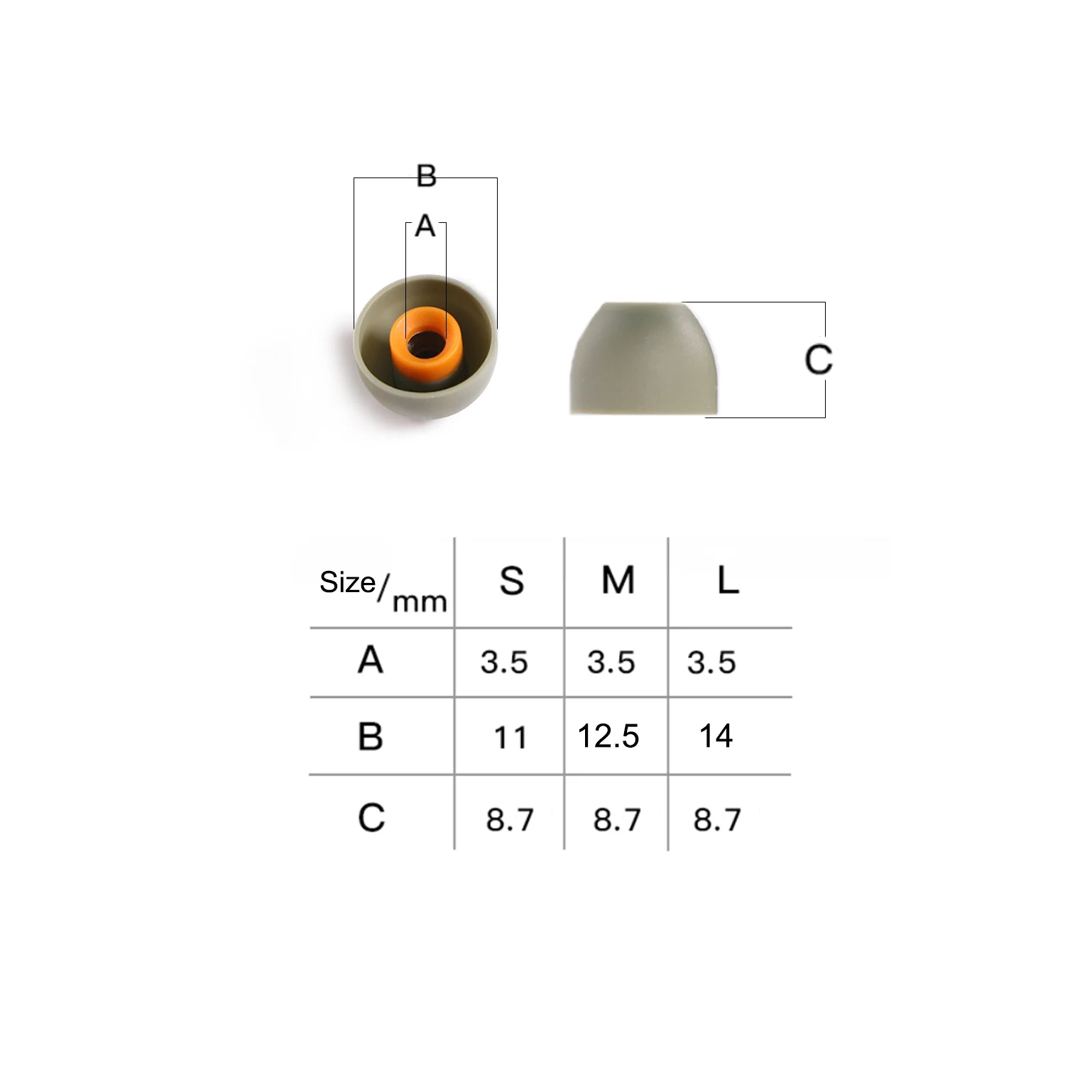 DD ddHiFi ST35 D-Tips Silicone Ear Tips 3 Pairs L/M/S Bore Size 3.5mm Storage Box Compatible with Earphone Nozzle Diameter 4-5mm view 4