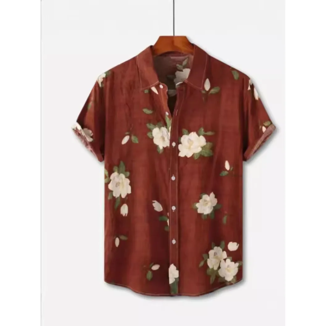 3D Printed Shirt Hot Item Lapel Short Sleeved Shirt