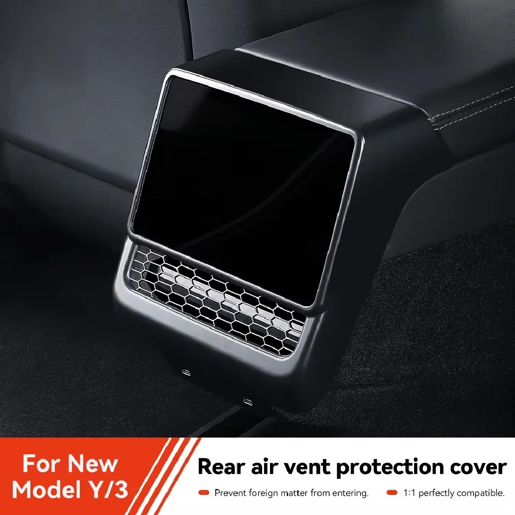 Pour Tesla Model 3/Y Highland Juniper : couvercle de sortie d'air de la console centrale arrière, cache anti-poussière, accessoires de personnalisation automobile