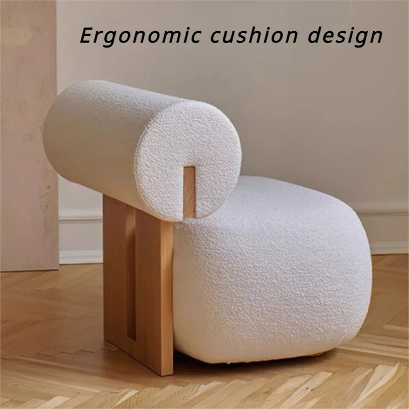 Nordic Backrest Chair Modern Solid Wood Luxury Single Sofa Balcony Tatami Lounge Chair Cloth Chair Living Room Furniture