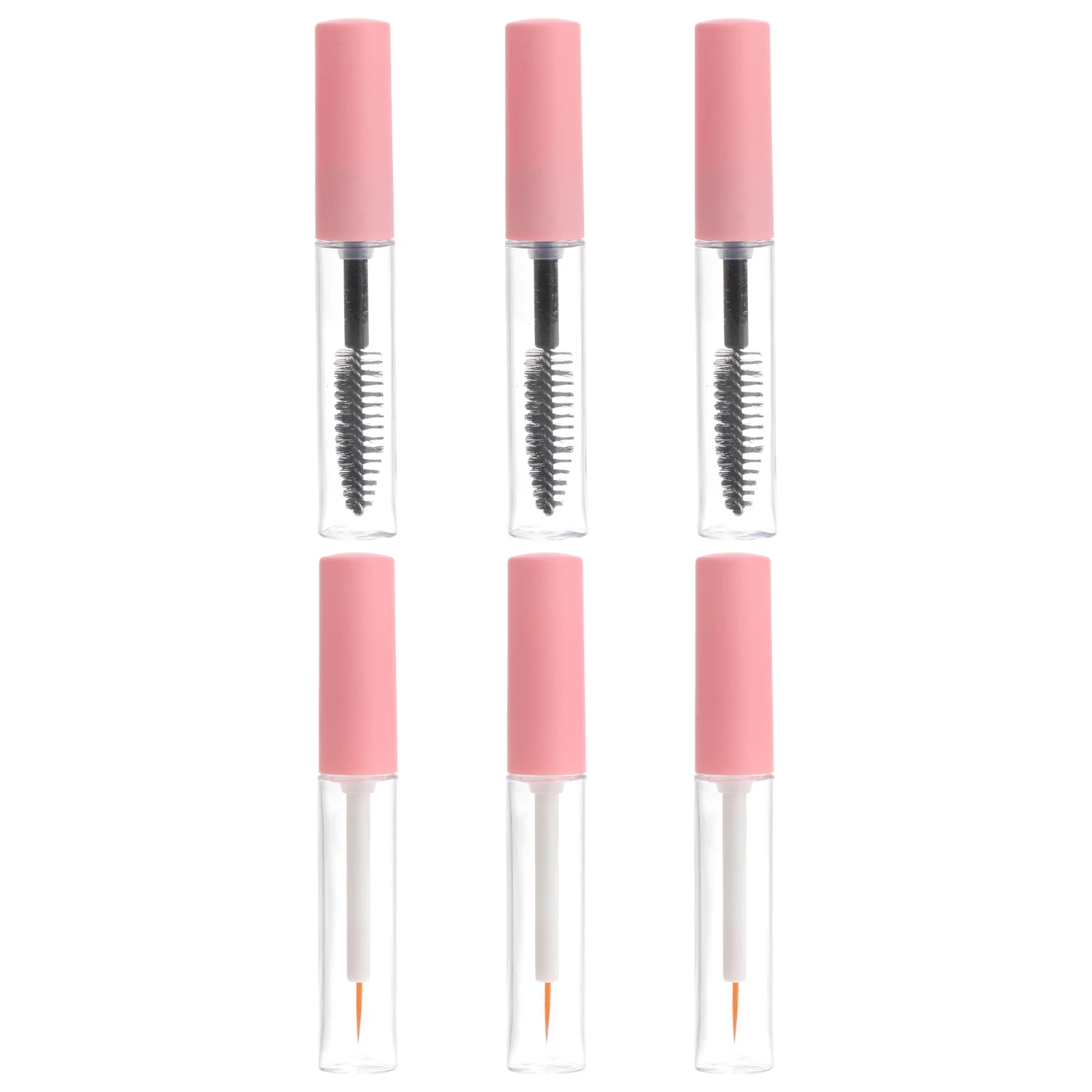 

6pcs Empty Mascara Tubes Eyeliner Sticks Lip Gloss Containers 5ml Clear PET Refillable Long Lasting Travel Size