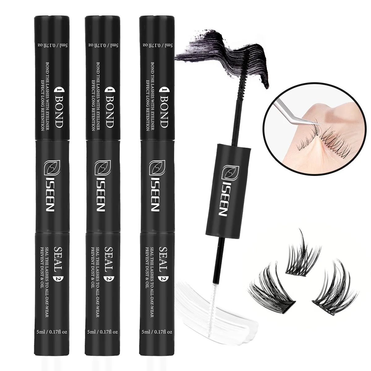 Lash Bond&Seal Wimpernkleber Starker Halt 2 in 1 Langanhaltendes Make-up-Tool für DIY-Wimpernbündel – Detail 1