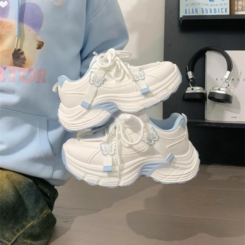 Little Girls Casual Platform Sneakers with Cute Butterfly 2026 New Spring Kids Sports Shoes  Soft Sole Chic Versatile Footwear