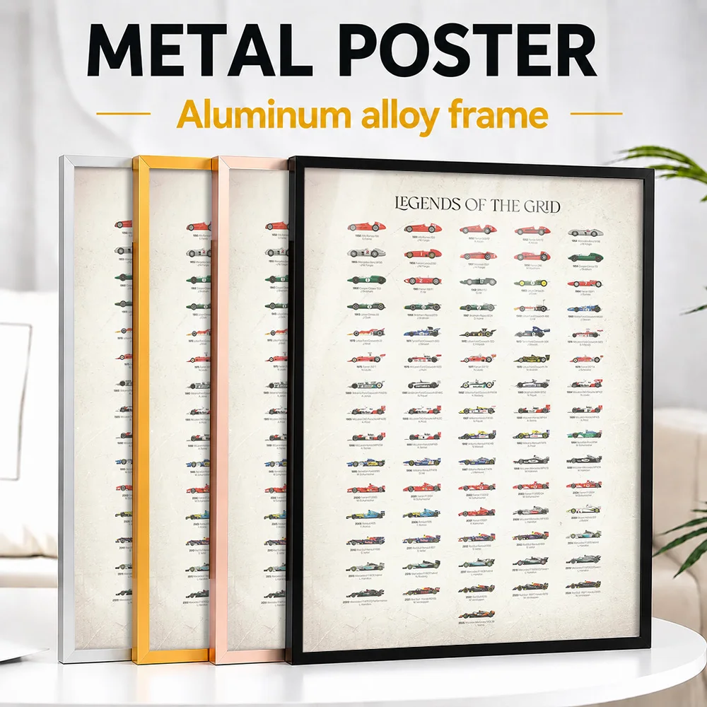 Legends Of The Grid Framed Metal Poster Personalized Photo Curated Gallery Style Wall Art For Game Room Premium Collector Gift