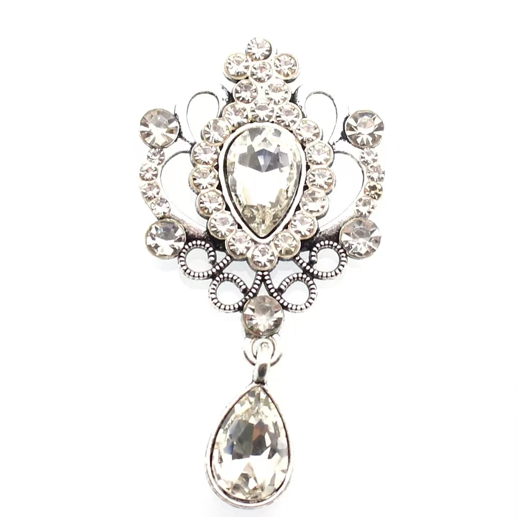 5pcs 51*27mm New Diamond-set Vintage Palace Style Flat Alloy Water Trop Treasure DIY Accessory Material image 4