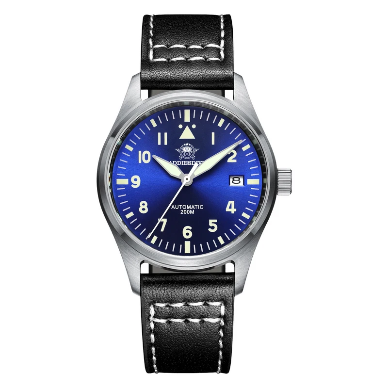 ADDIESDIVE Man Watch NH35 Diver C3 Luminous Divers Calendar Display Sapphire Crystal 200m Automatic Mechanical Watch