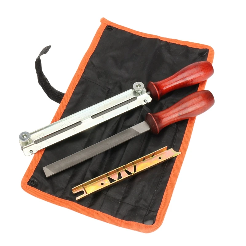 A78U-5Pcs/Set Chainsaw Sharpening Filing Kit 5.2Mm File Fits For Stihl 3/8 Pro Chain