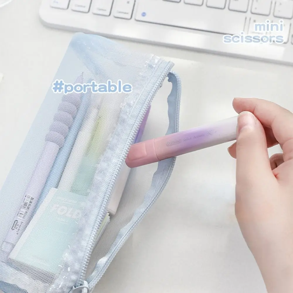 Adjustable Safe Folding Scissor Gradient Color Folding Design Mini Handcraft Scissor Multifunctional Stainless Steel