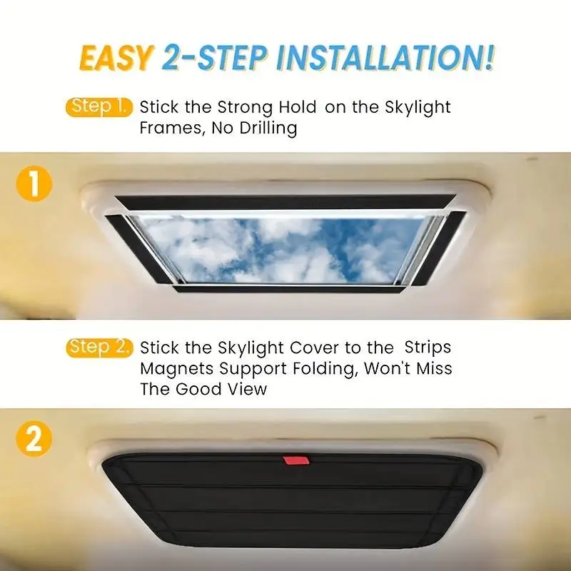 1pc RV Universal Skylight Sunshade Foldable Aluminum Film Sunshade For Motorhome Caravan Camper Van RV Accessories 41x41cm