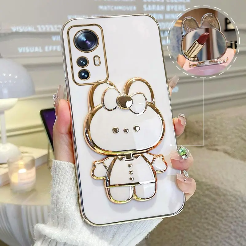 Make Up Mirror Plating Phone Holder Case For Xiaomi Mi 12T 11T 12 13 10 11 Lite Mi13 13 Pro 13Lite 13Pro 5G 8 9 9T Ultra Cove