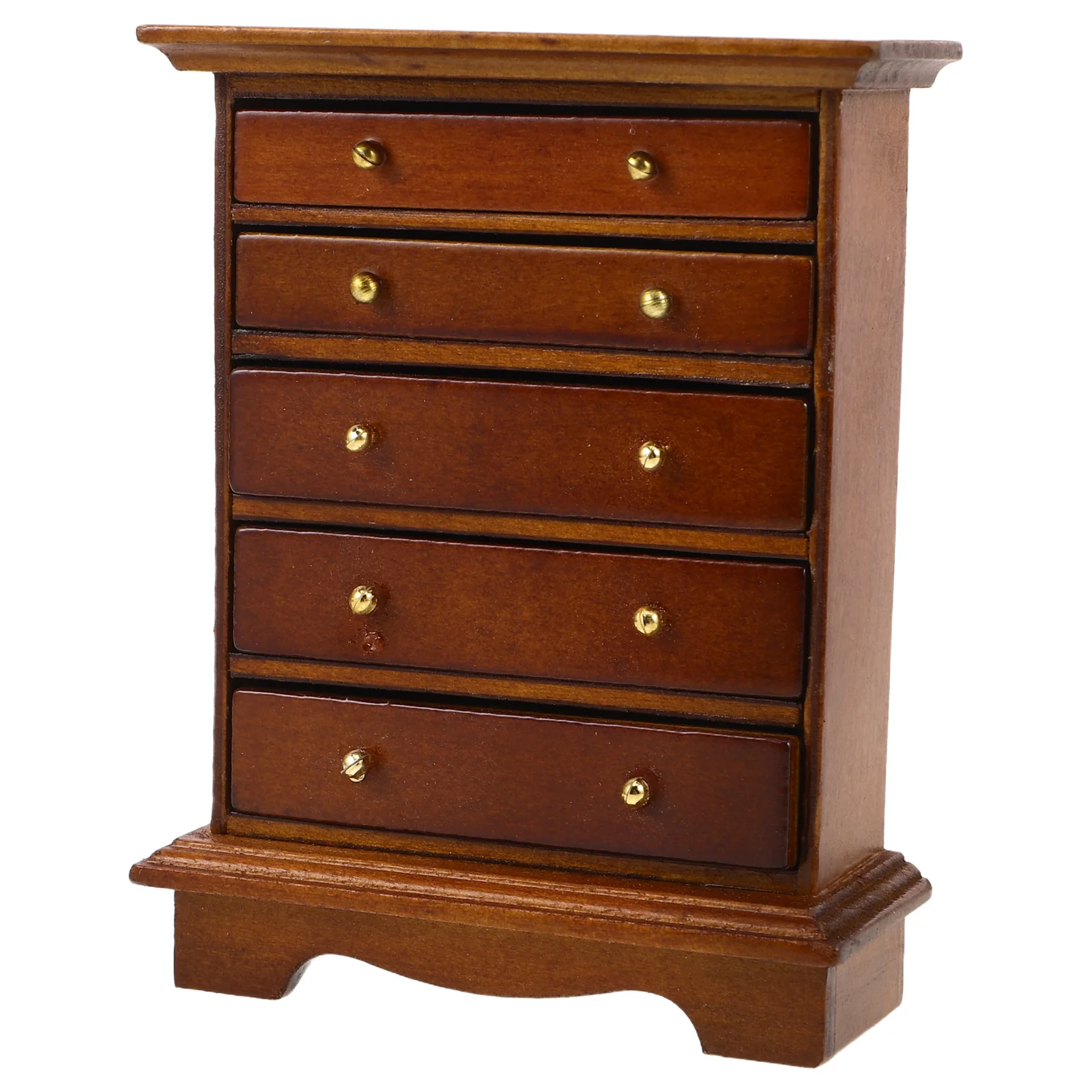 

Bed Table Retro Mini Furniture Dollhouse Bedroom Miniature Model Bedside Nightstand Brown Cabinet Storage