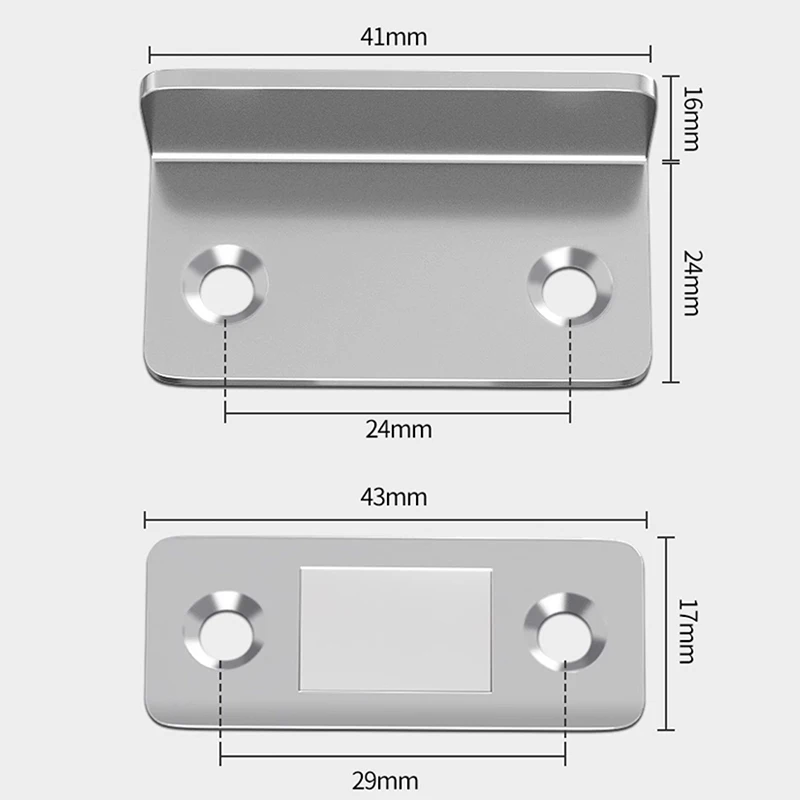 4Sets Ultra Thin Magnetic Cabinet Catches Strong Door Magnets Stopper Invisible Adhesive Drawer Magnet Lock for Kitchen Cupboard